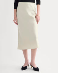 Slip Skirt in Silk Charmeuse | Bone