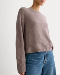 The Boxy Crew in Cashmere | Light Heathered Taupe
