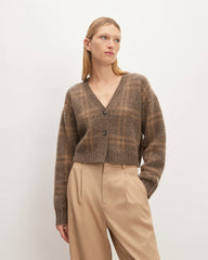 The Alpaca V-Neck Cropped Cardigan | Cocoa / Tiger's Eye