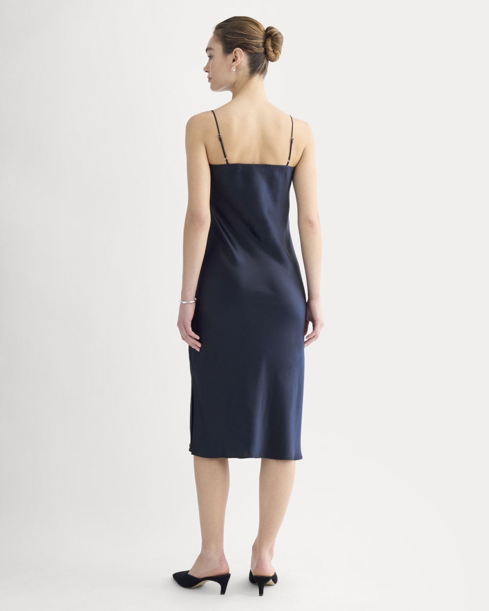 Slip Dress in Silk Charmeuse | Navy