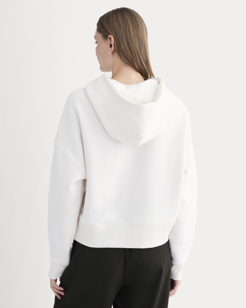 Cropped Luxe Fleece Hoodie | Bone