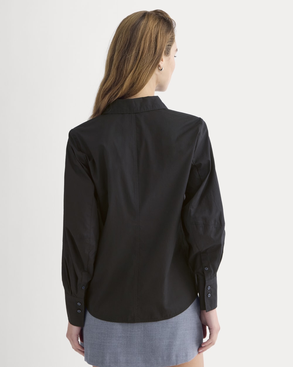 Lantern-Sleeve Shirt in Lightweight Cotton | Black