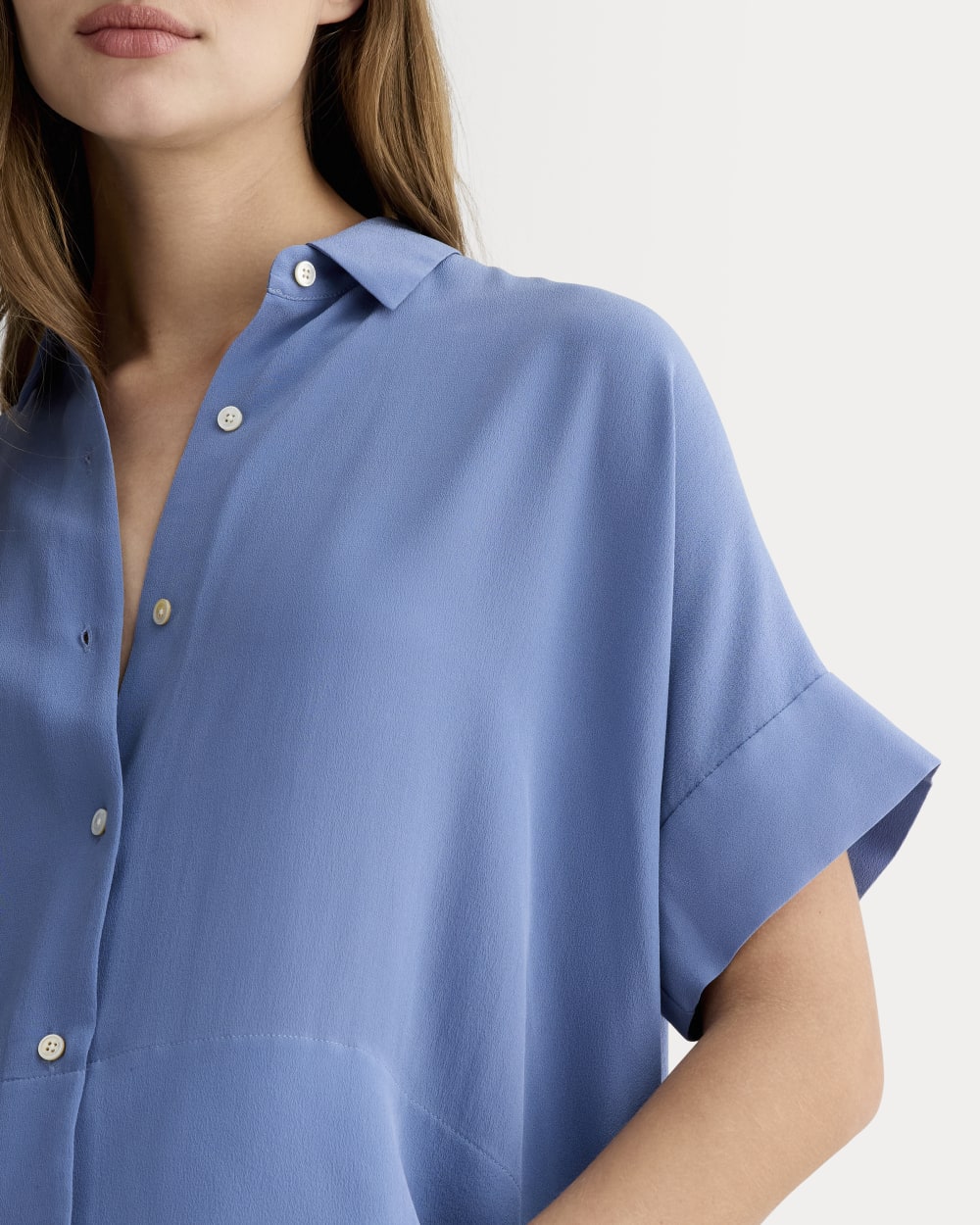 The Boxy Shirt in Washable Silk | French Blue