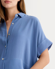 The Boxy Shirt in Washable Silk | French Blue