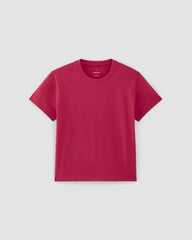 The Box-Cut Tee in Essential Cotton | Red Currant | No Pocket