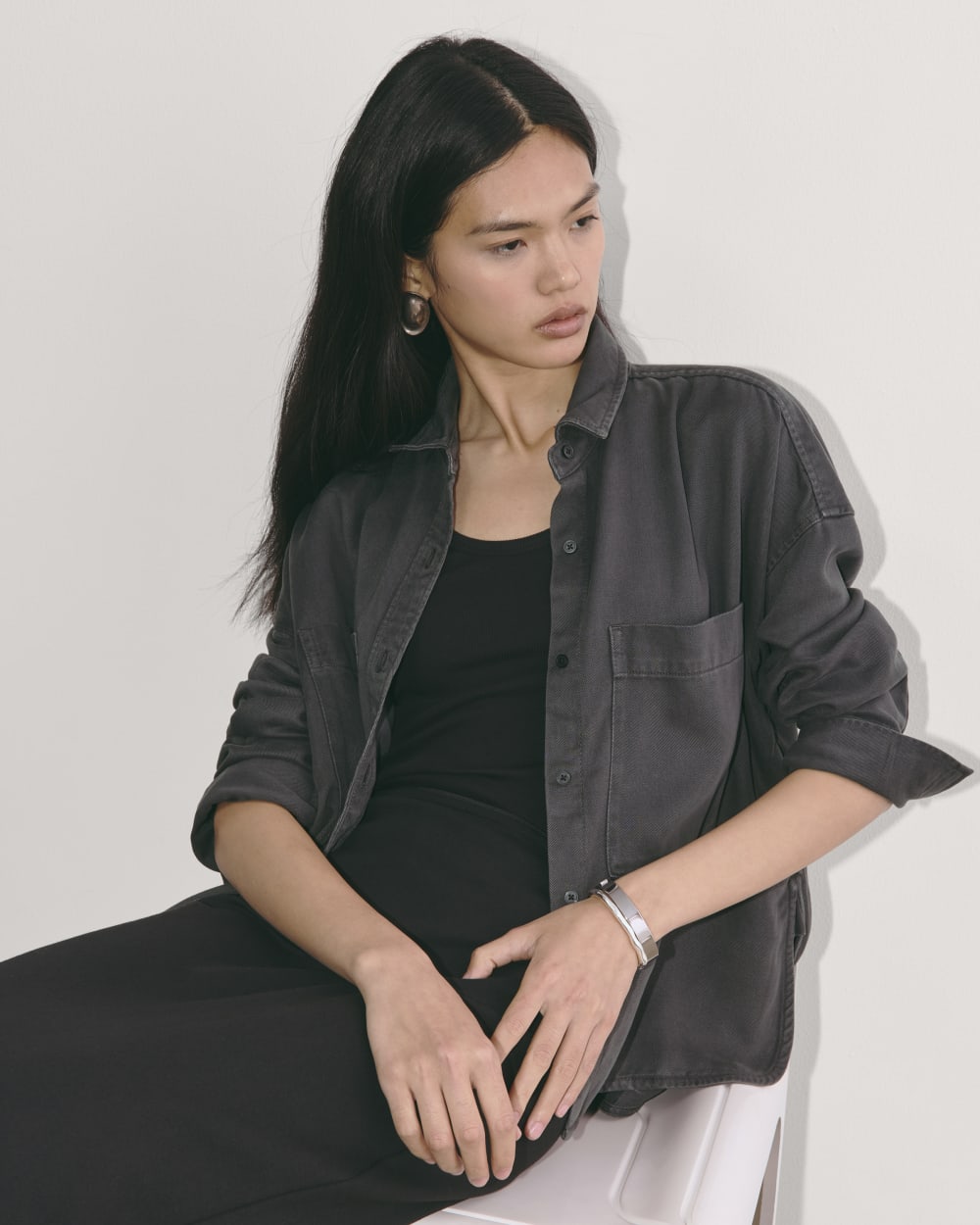 The Boxy Overshirt in Buttersoft | Graphite
