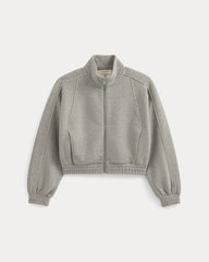 Luxe Fleece Track Jacket | Vintage Heather Grey