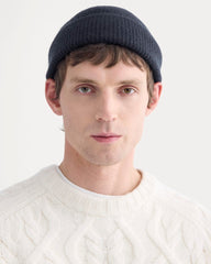 Cashmere Docker Beanie |  Navy