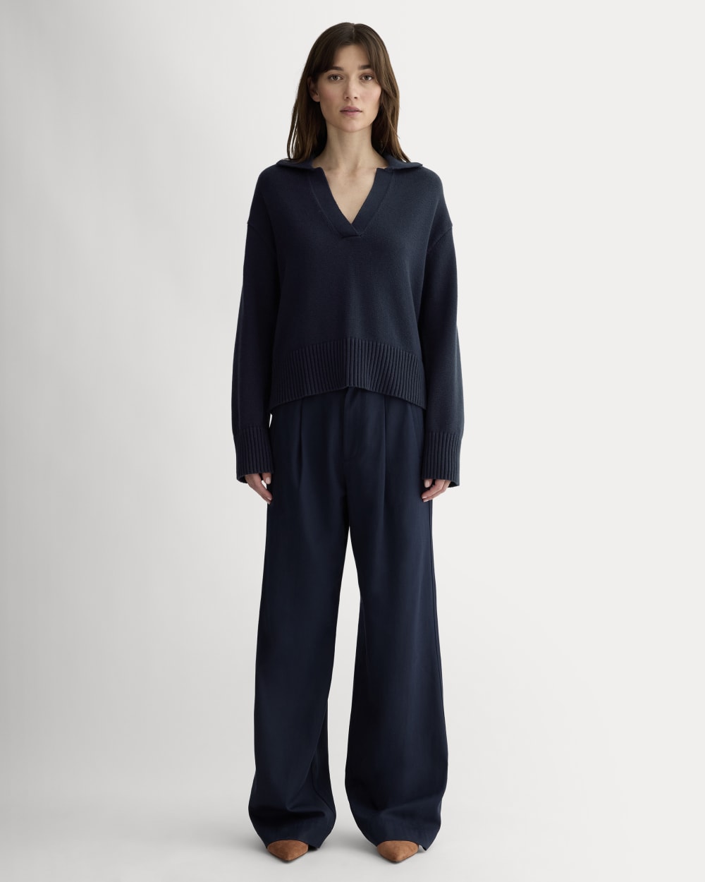 The Boxy Polo in Everyday Cotton | Navy