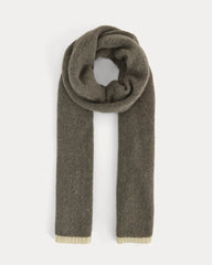 Plush Alpaca Scarf | Mid Grey Heather/ Bone