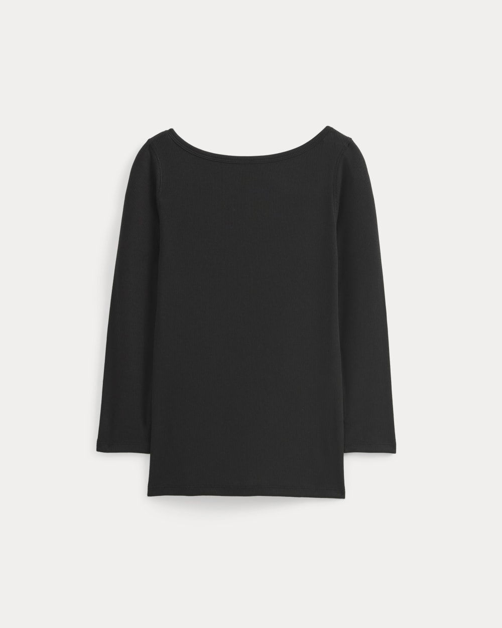 Luxe Rib 3/4 Sleeve Boatneck Tee | Black