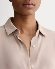 The Boxy Shirt in Washable Silk | Burnt Sugar