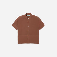 The Boxy Shirt in Washable Silk | Cinnamon