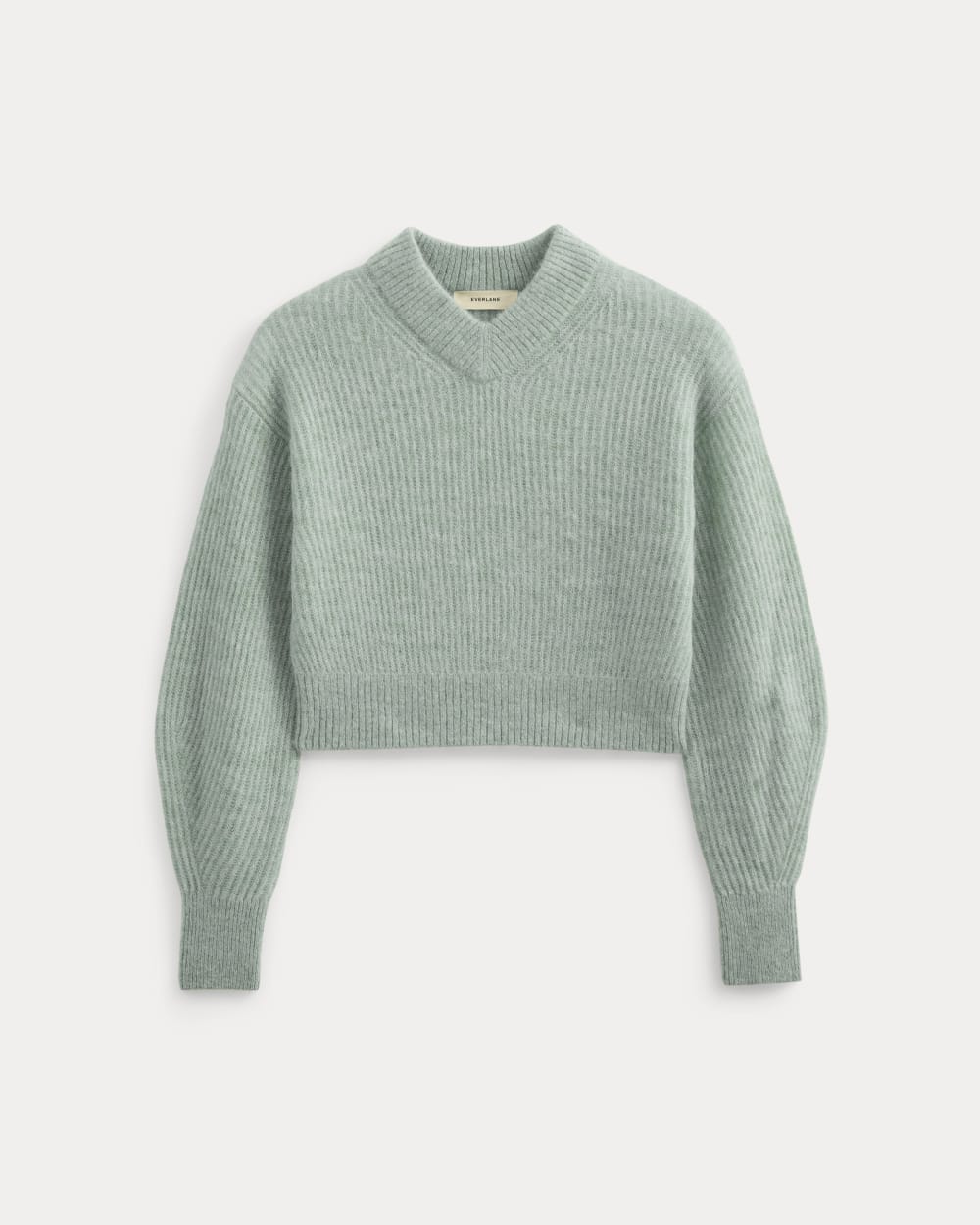 Cropped Cocoon Sweater in Alpaca | Heather Gray Mist