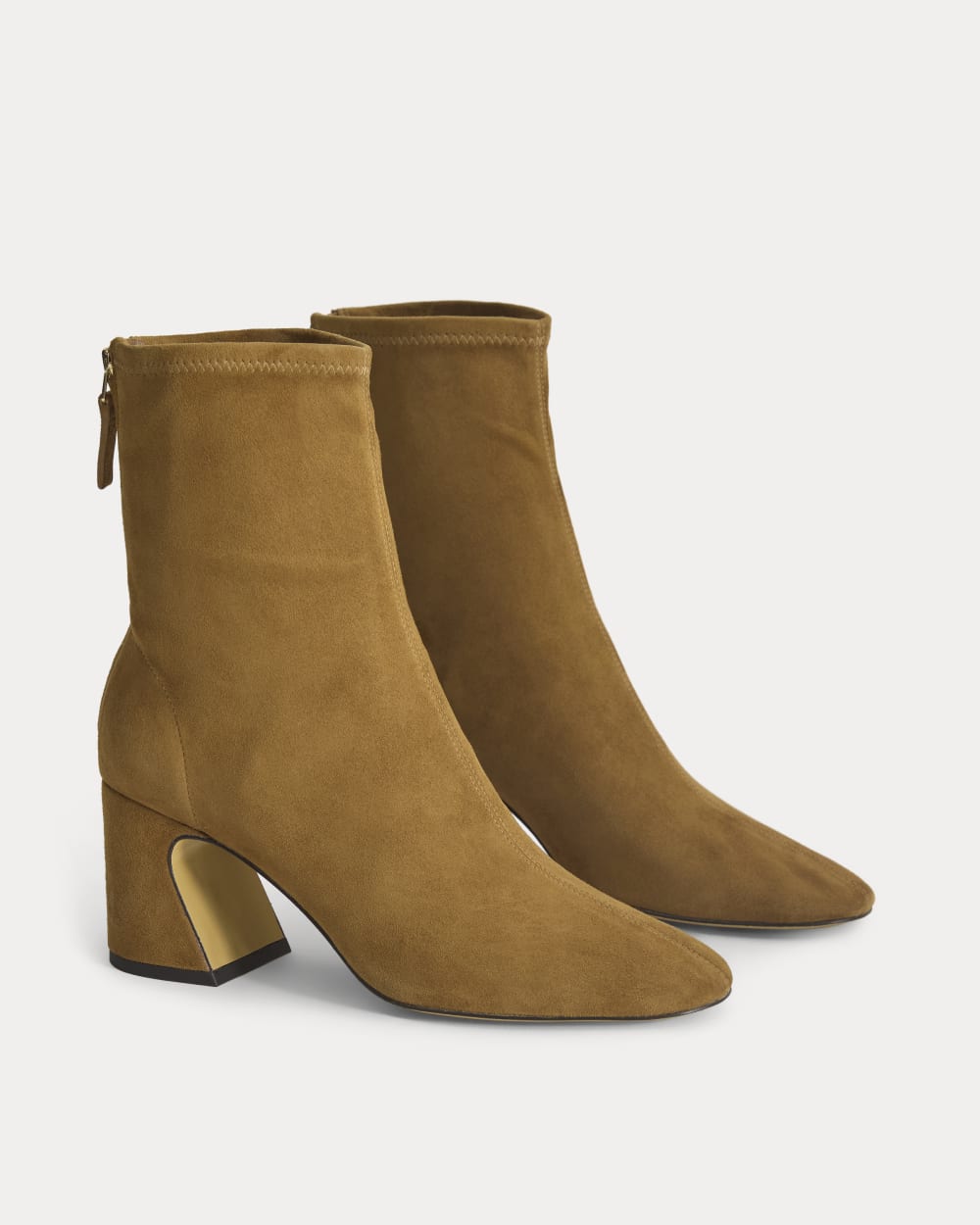 Leather Curved-Heel Boot | Russet