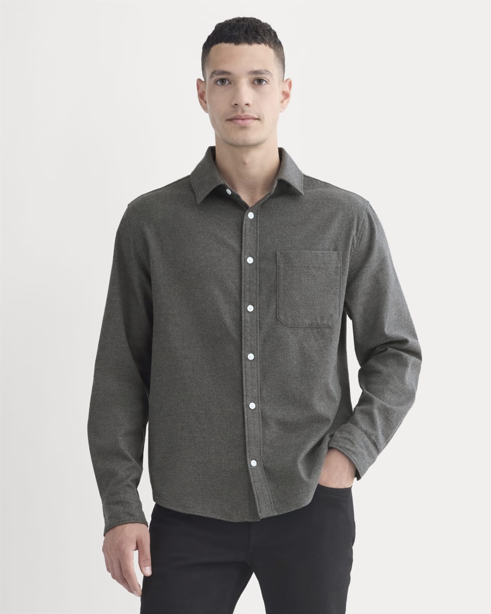 Brushed Flannel Shirt | Heathered Graphite