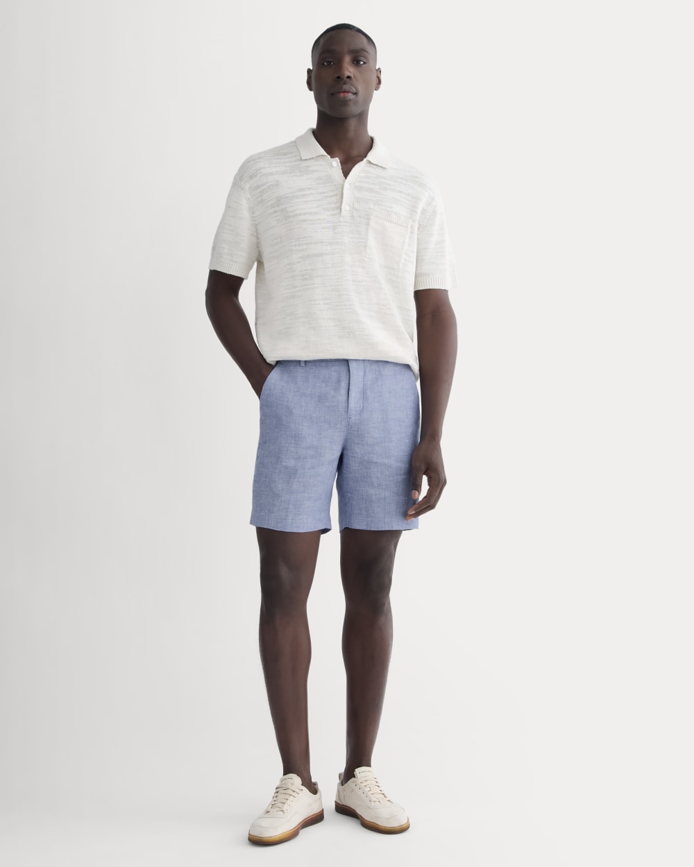 The 7 Linen Trouser Short | Chambray