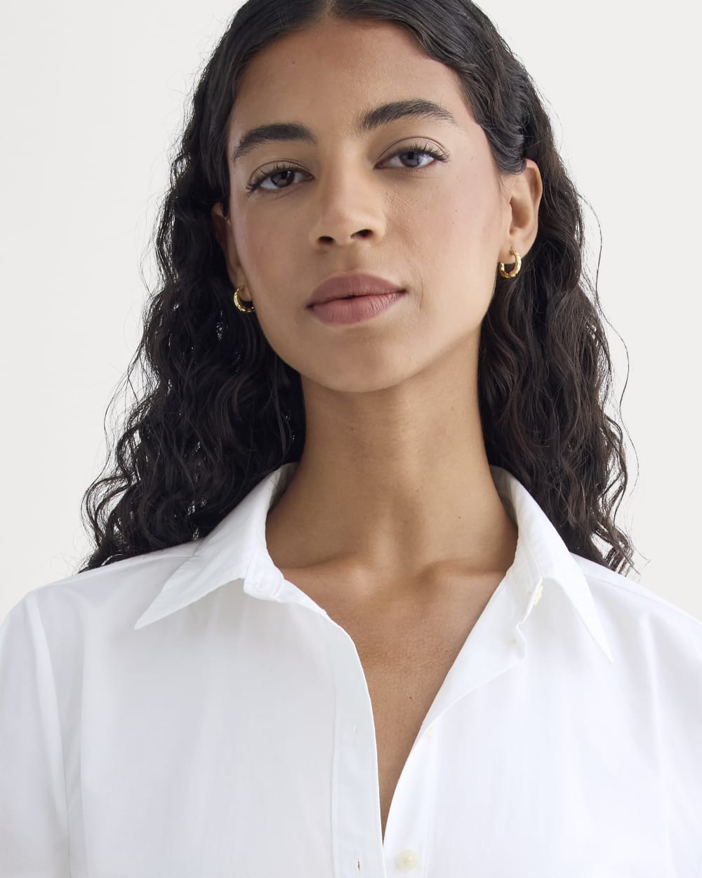 Lantern-Sleeve Shirt in Lightweight Cotton | White