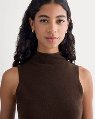 Cashmere Funnel-Neck Tank | Dark Chocolate
