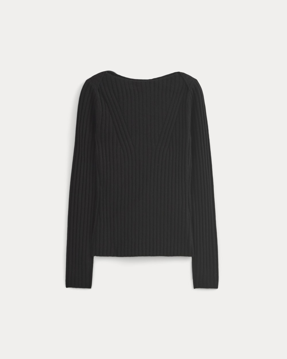 Cashmere Ribbed Boat-Neck Sweater | Black