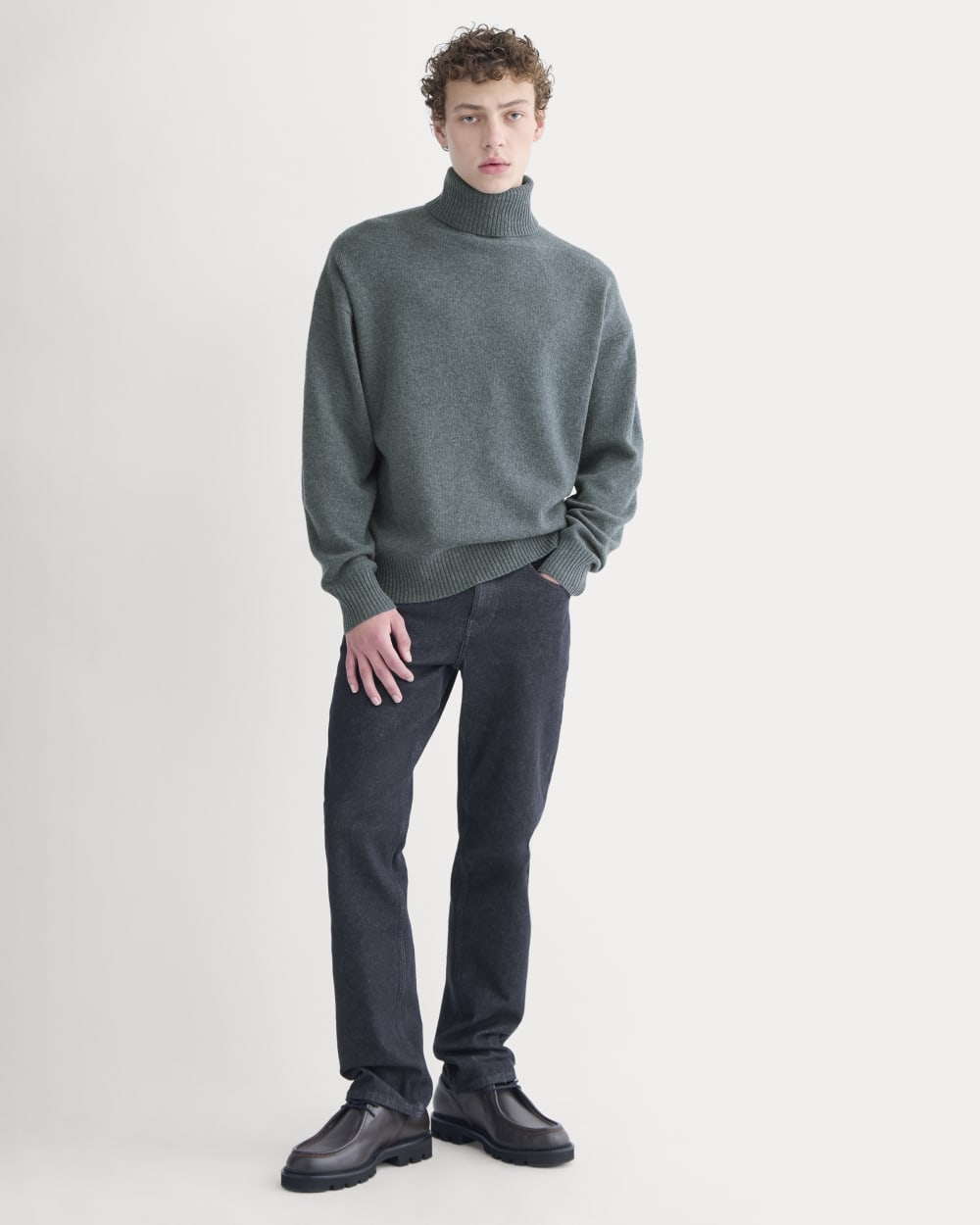Luxe Merino Relaxed Turtleneck | Heather Midnight Navy