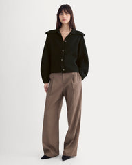 Fisherman Cardigan in Wool Cashmere | Black