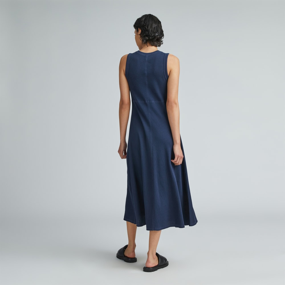 The  Organic Cotton Waffle Tank Dress | Navy