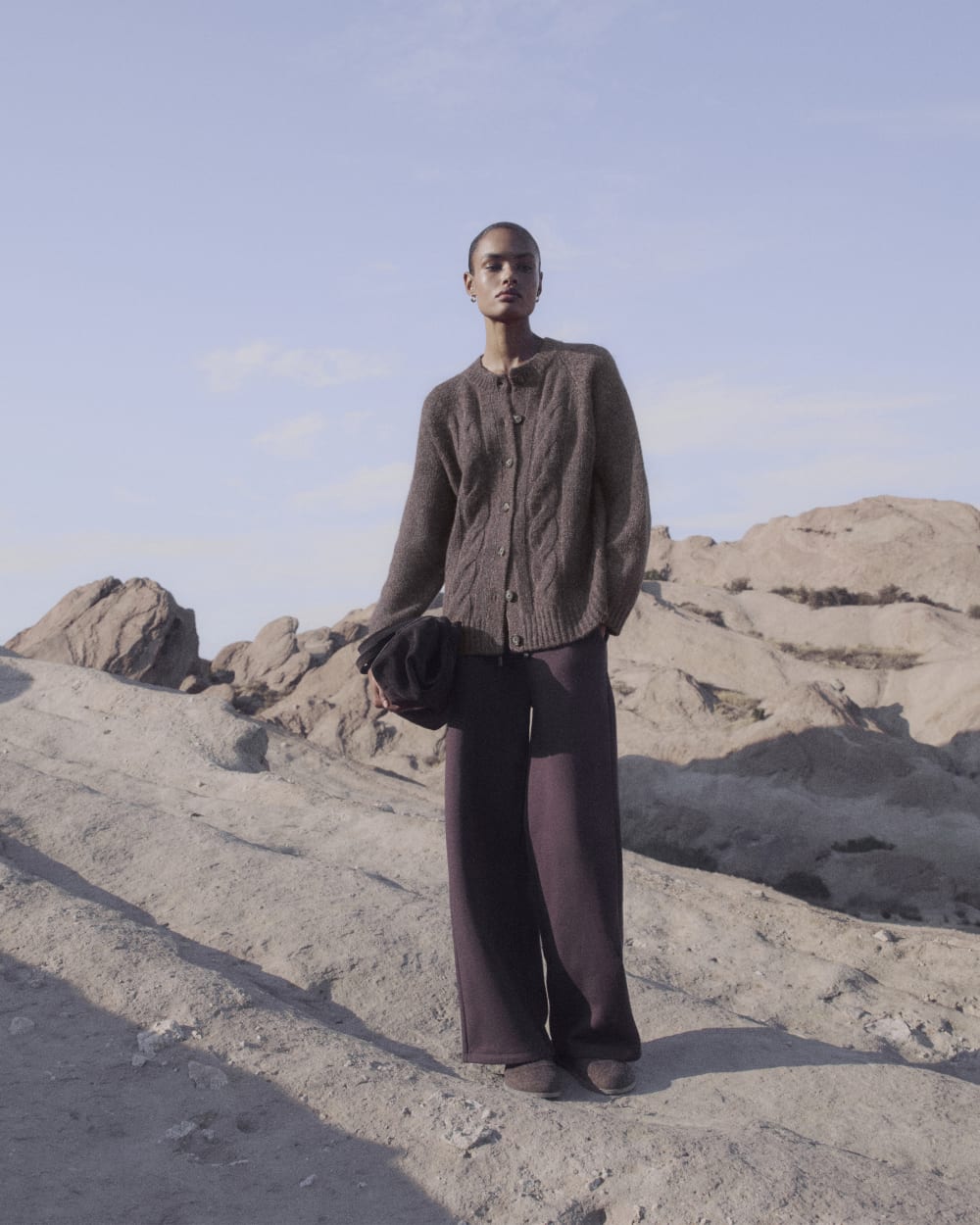 Cloud Cable Cardigan | Heathered Burgundy