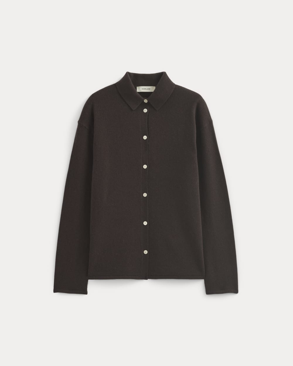 Cashmere Button-Up Shirt | Dark Chocolate