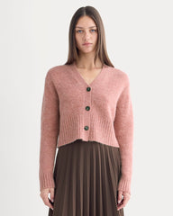 High V Cropped Cardigan in Alpaca | Heather Ash Rose