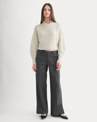 Dream Wide-Leg Trouser | Heathered Soot