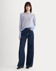 The Air Alpaca™ Relaxed Crew Top | Soft Blue