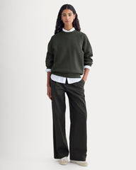 Luxe Fleece Raglan Crewneck | Washed Black