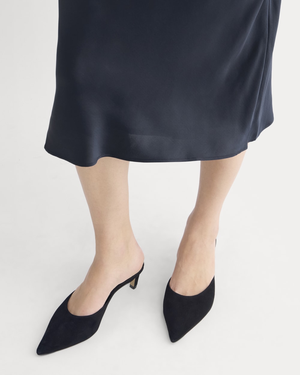Slip Skirt in Silk Charmeuse | Navy