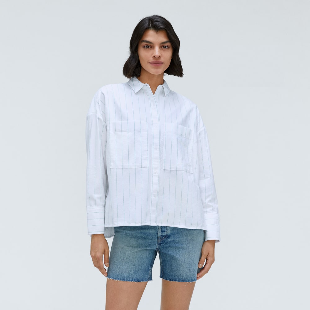 The Boxy Oxford | Mint / White