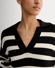 The Boxy Polo in Everyday Cotton | Black / Canvas