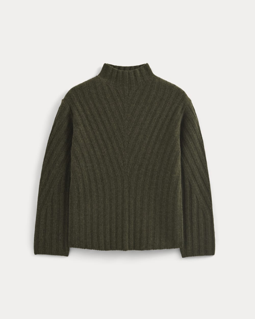 Funnel-Neck Sweater in Wool Cashmere | Heather Beech