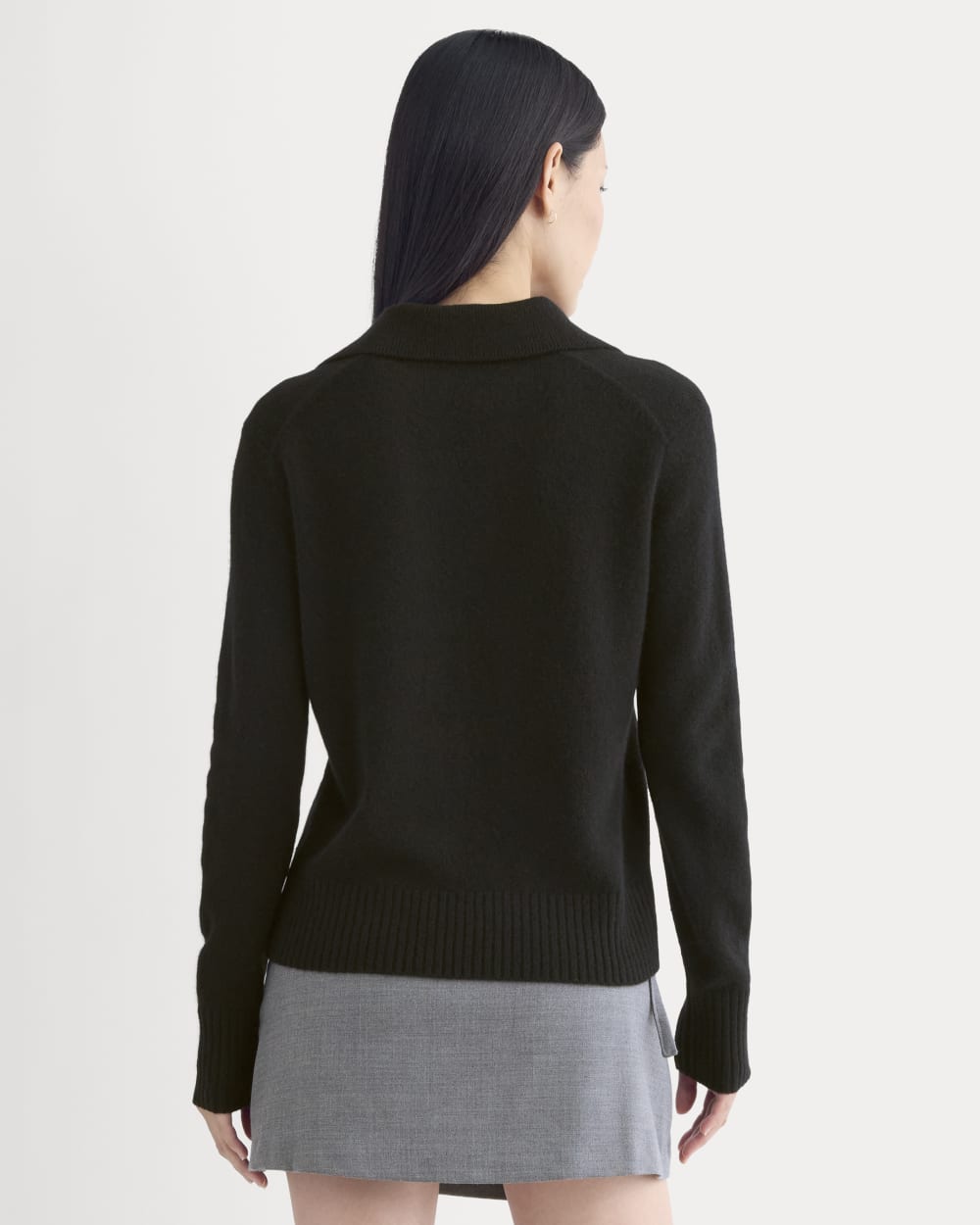 Cashmere Polo Sweater | Black