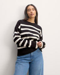 The Boxy Sweater in Everyday Cotton | Black / Canvas