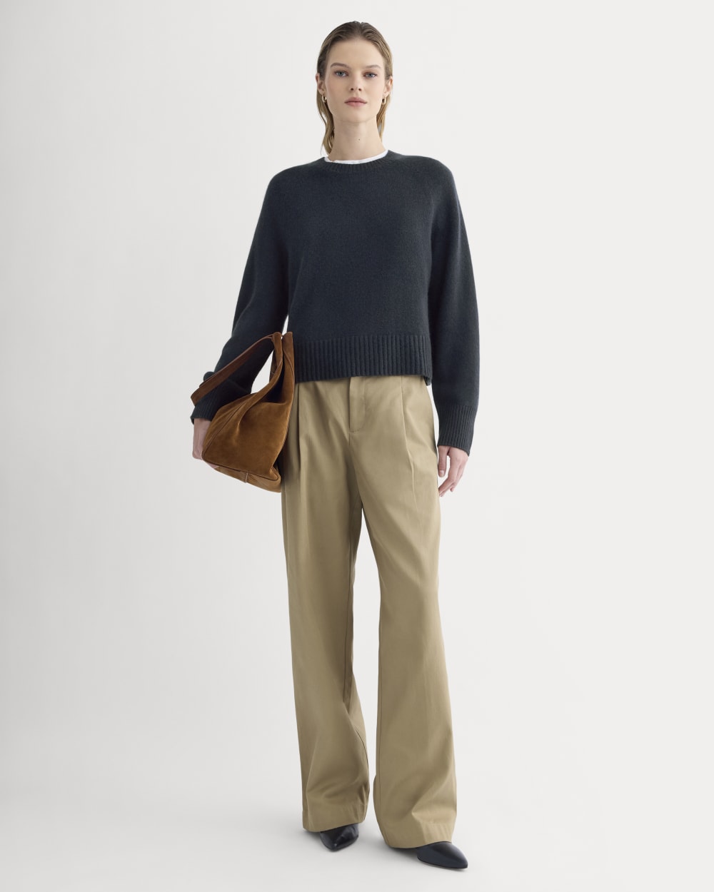 The Boxy Crew in Cashmere | Navy