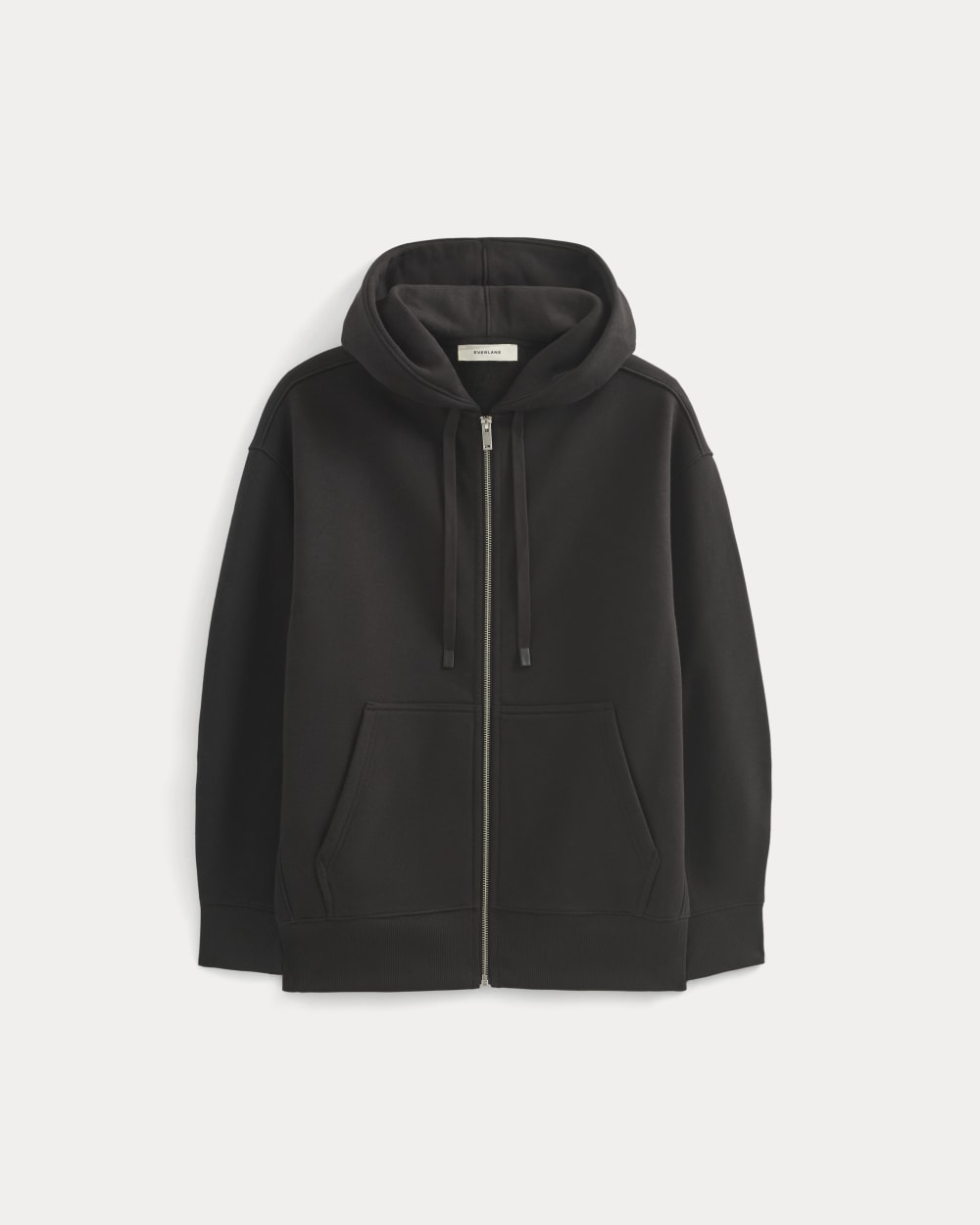 Luxe Fleece Oversized Full-Zip Hoodie | Black