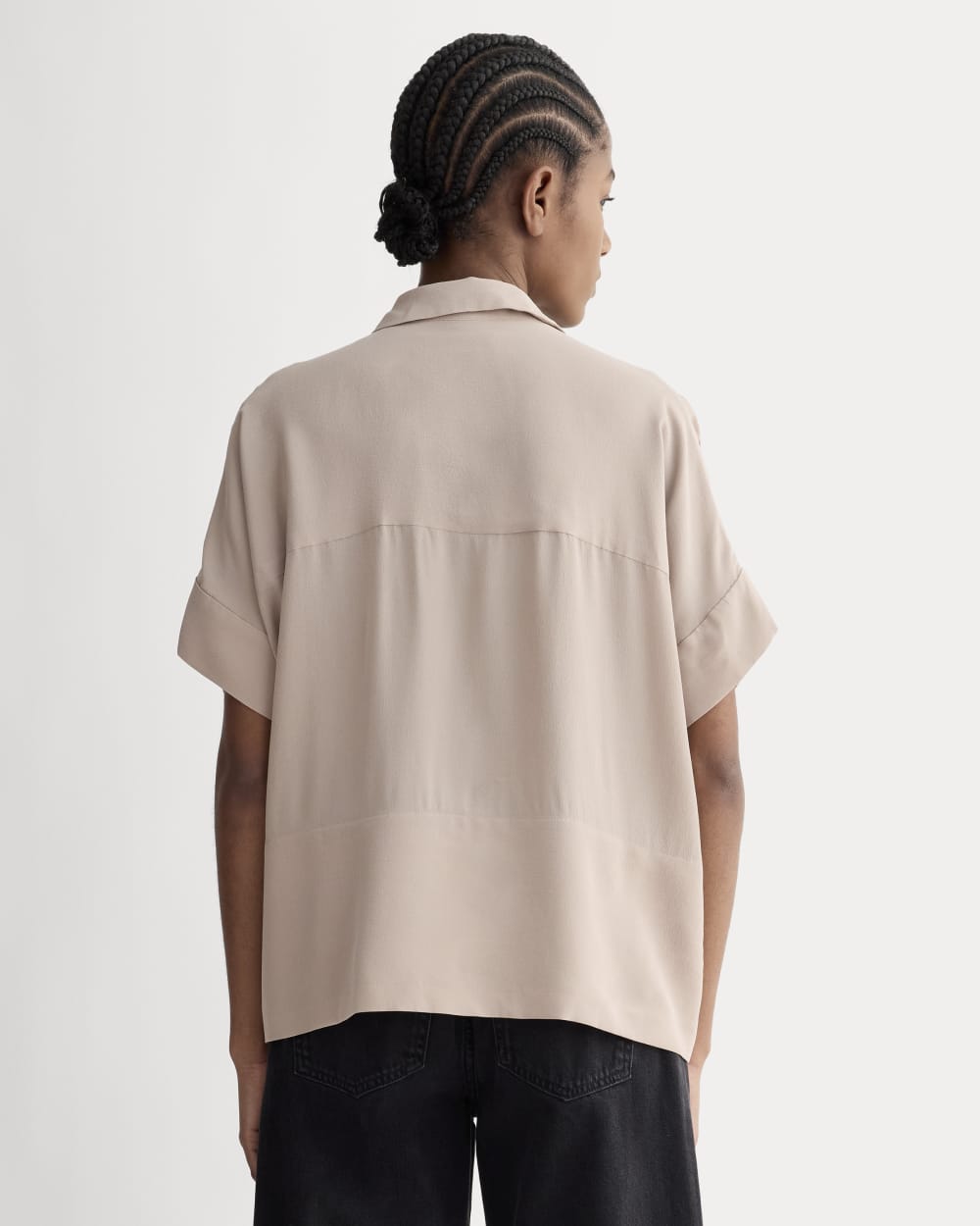 The Boxy Shirt in Washable Silk | Burnt Sugar