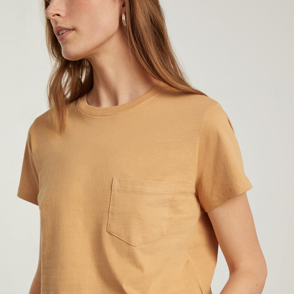 The Box-Cut Tee in Essential Cotton | Iced Coffee | Pocket