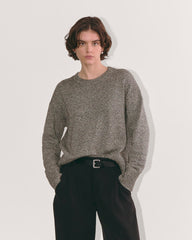 The Boxy Sweater in Everyday Cotton | Canvas / Black Twist