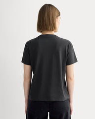 The Box-Cut Tee in Essential Cotton | Washed Black | No Pocket