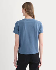 The Box-Cut Tee in Essential Cotton | Faded Navy | No Pocket