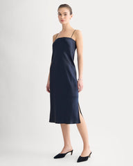 Slip Dress in Silk Charmeuse | Navy