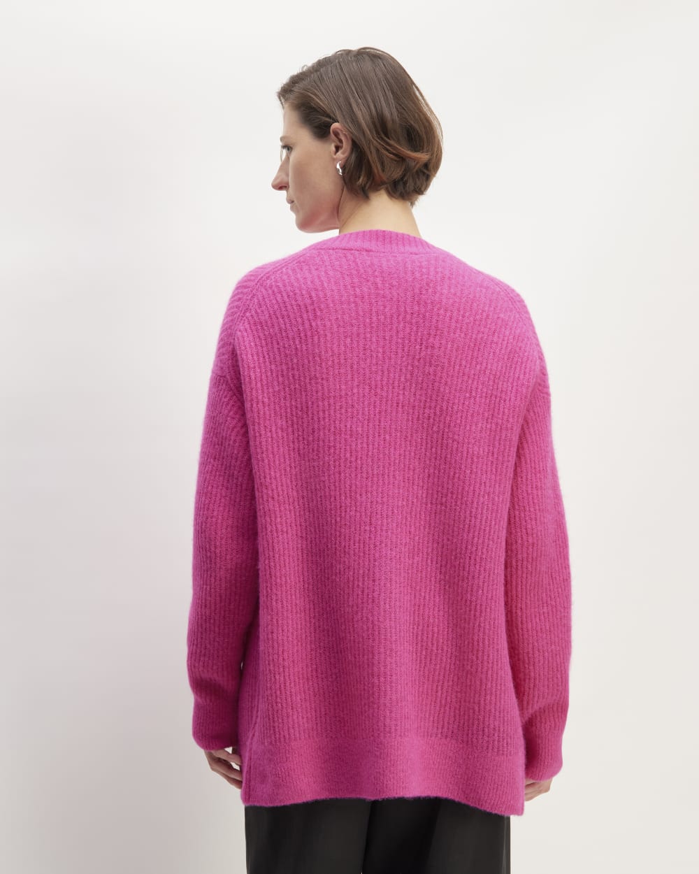 The Alpaca Oversized Cardigan | Fuchsia Pink