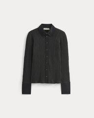Cozy Rib Button-Up | Black