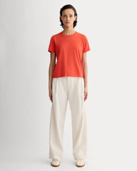 The Box-Cut Tee in Essential Cotton | Poppy Red | No Pocket